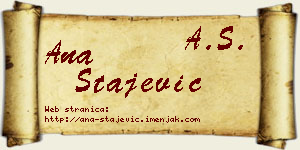 Ana Stajević vizit kartica